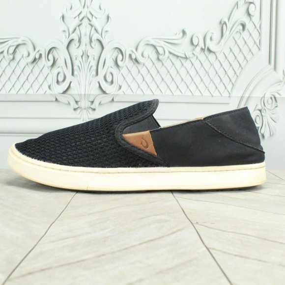OluKai Shoes - Olukai Pehuea Black Nylon Slip On Breathable Sneakers Shoes Size 8 Wide